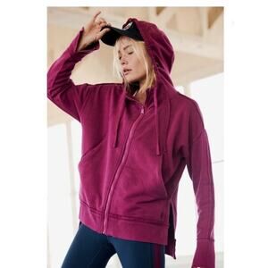 NWT Free People Movement Only One Zip Up Hoodie Size S Magenta Disco